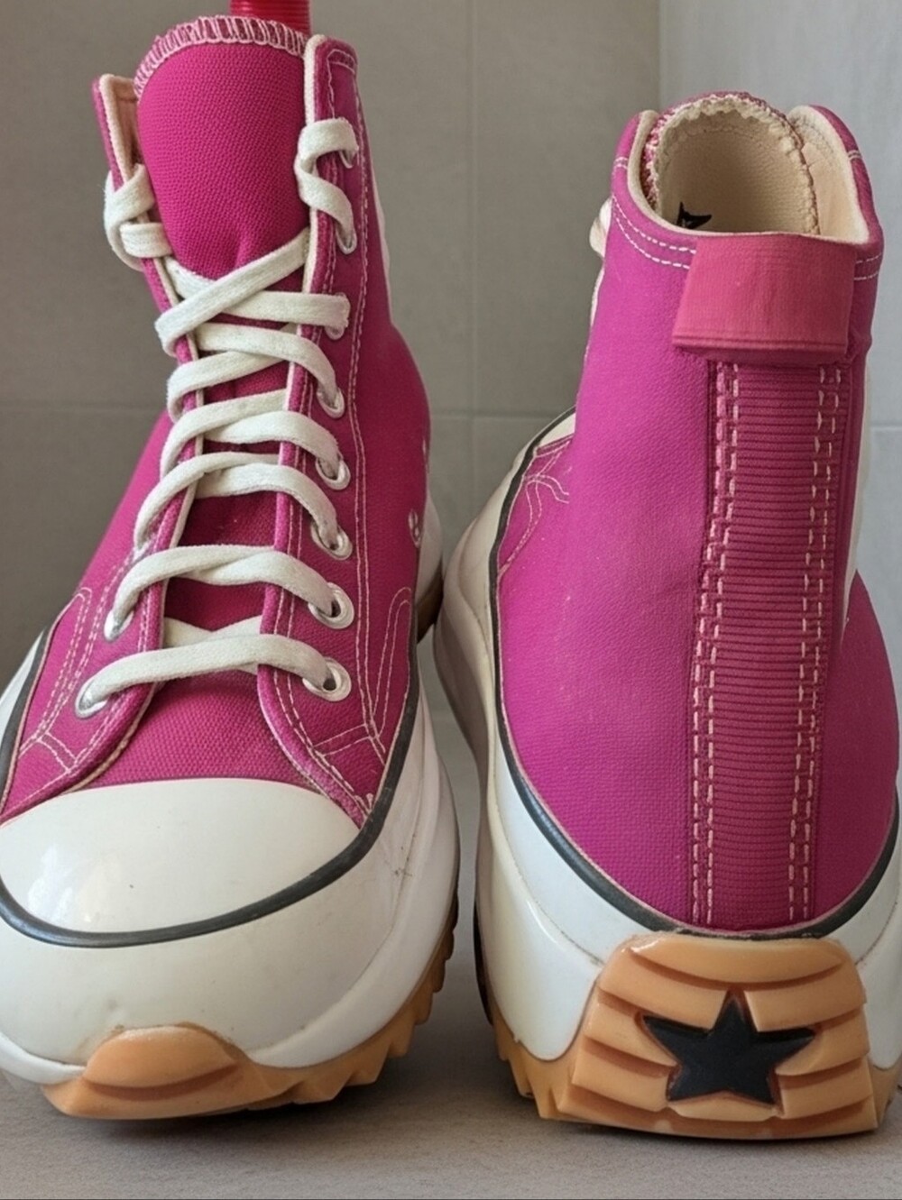 Converse Run Star High Tops in Midnight Hibiscus 8 - Picture 3 of 6